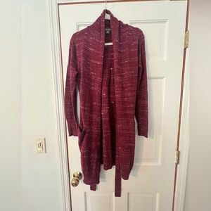 Maroon Eddie Bauer cardigan sweater